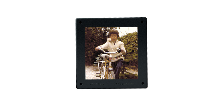 Photograph of the artist at five years old with his bicycle at his Danish grandparents' farm near Skanderborg in the summer of 1979