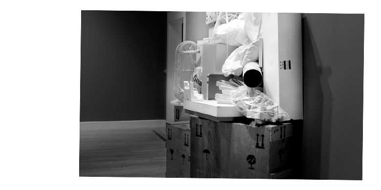 Photograph documenting the Fragments Multi-channel Installation Project at the Arnot Art Museum in Elmira, New York, in 2011
