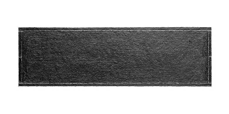 Graphite drawing on paper from 2008, consisting of a graphite field divided into seven sections